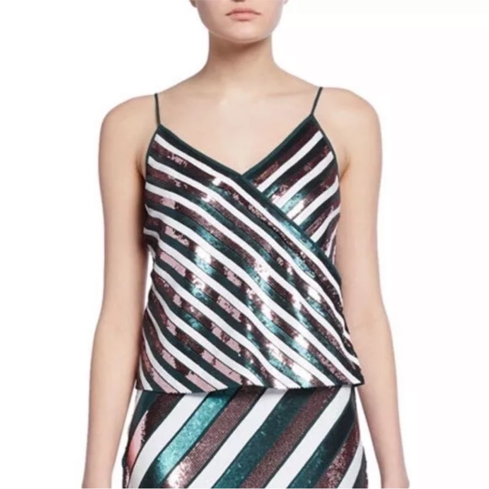 Diane von Furstenberg Agnes Sequin Stripe Silk Camisole